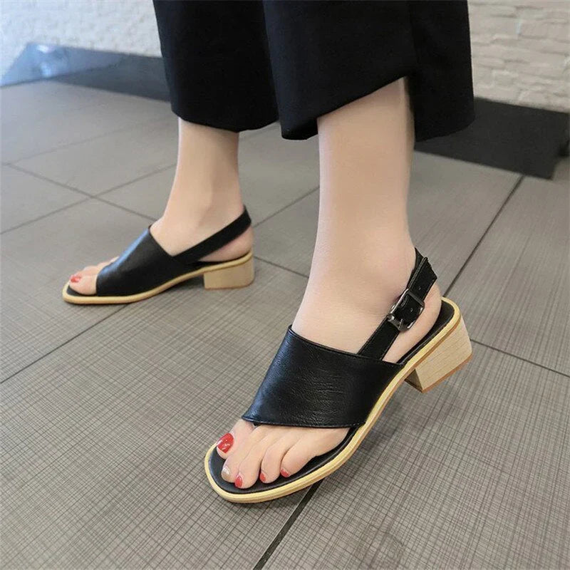 Isabelline – Minimalist Block Heel Slingback Sandals