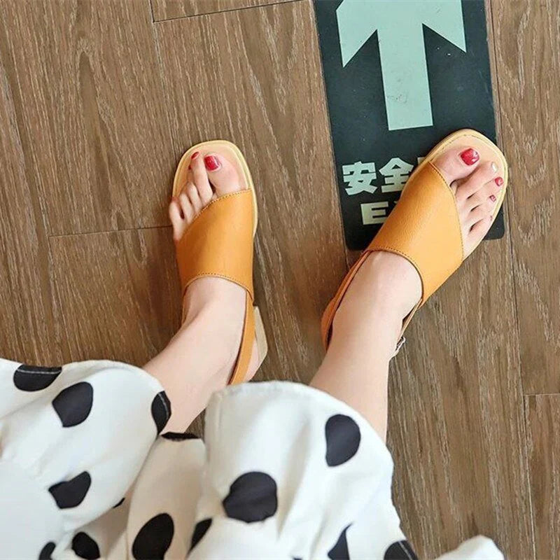 Isabelline – Minimalist Block Heel Slingback Sandals