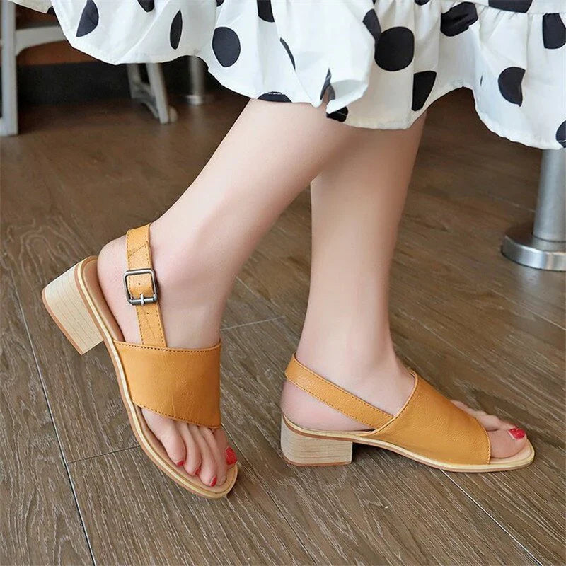 Isabelline – Minimalist Block Heel Slingback Sandals