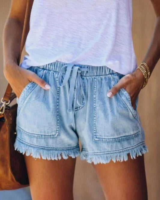 Zinnia – Colored denim shorts