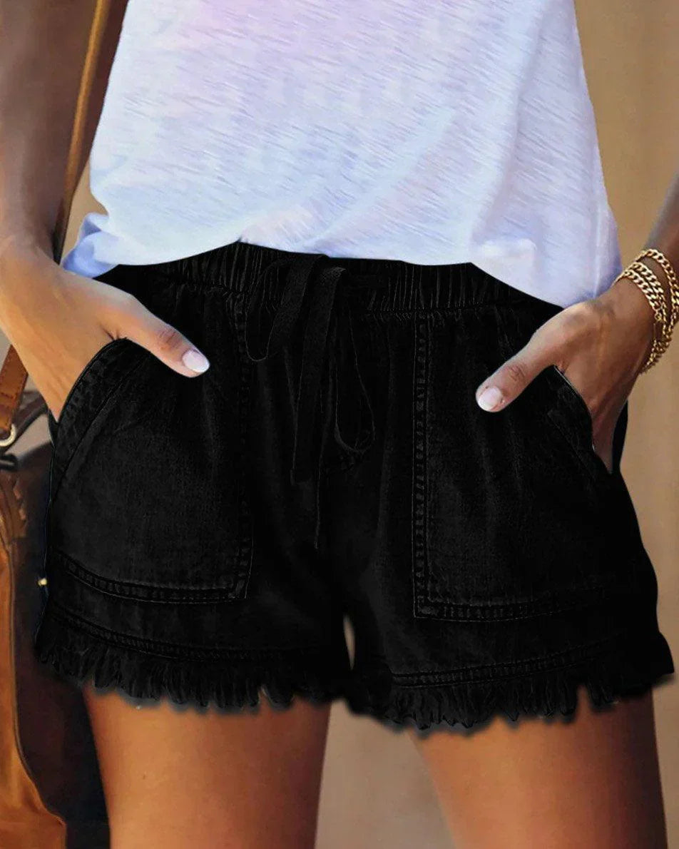 Zinnia – Colored denim shorts