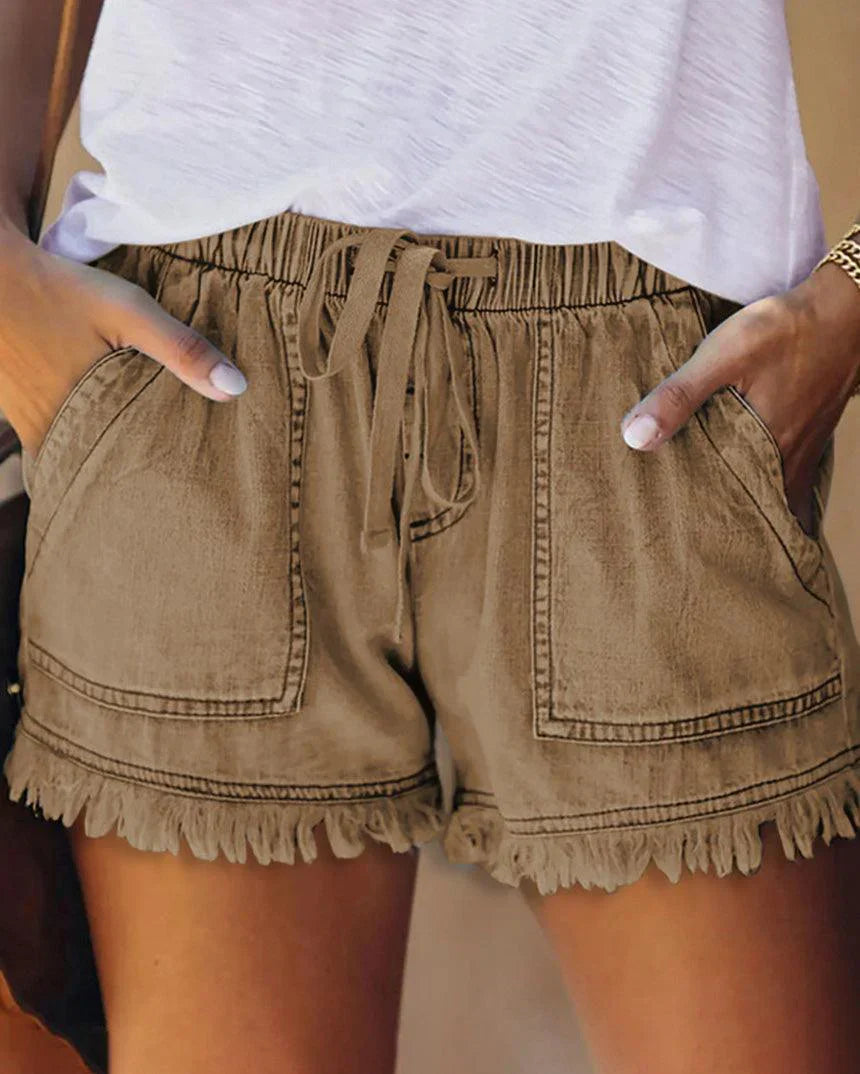 Zinnia – Colored denim shorts