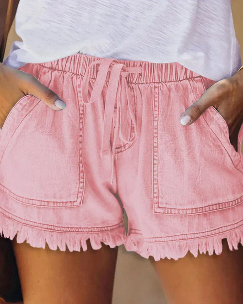 Zinnia – Colored denim shorts