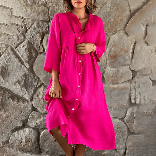 Addah – Loose-fitting Linen Shirt Dress