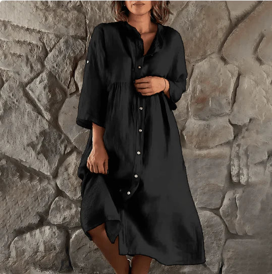Addah – Loose-fitting Linen Shirt Dress