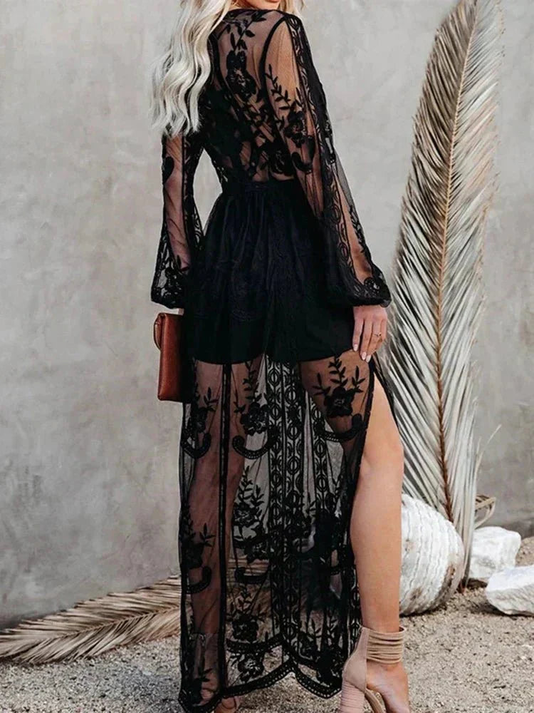 Keesha – Boho Maxi Dress Embroidery and Lining