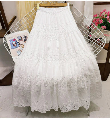 Greshilda – Cotton Tiered Long Skirt