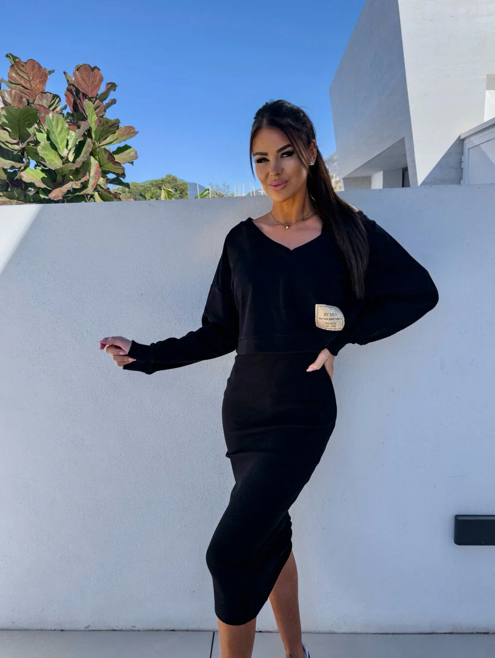 Calisette – Cotton Cropped Sweatshirt and Skirt