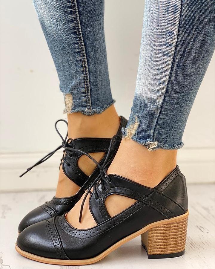 Zanitha – Vintage-style Block Heel Shoes