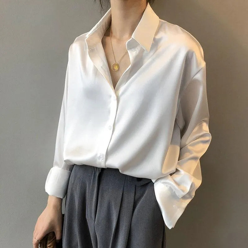 Airlea – Elegant Satin Long Sleeves Blouse