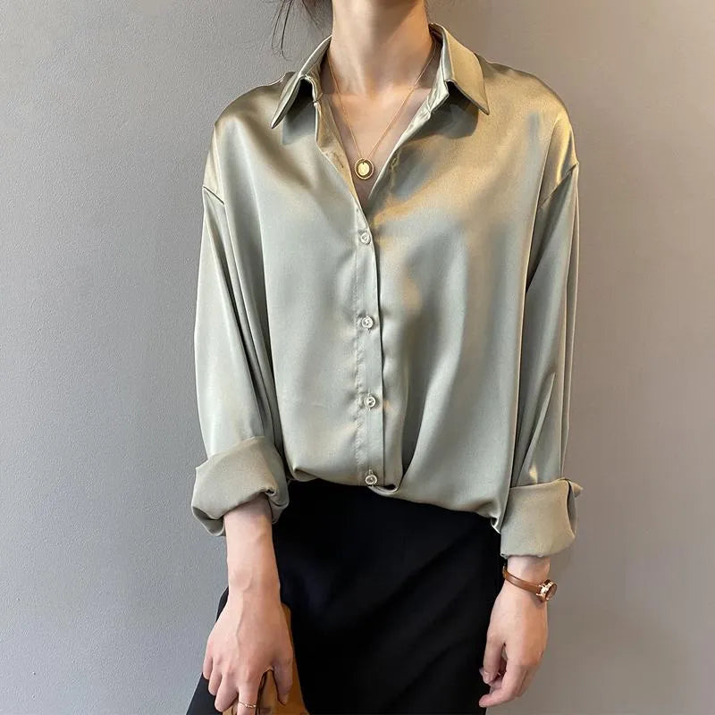 Airlea – Elegant Satin Long Sleeves Blouse