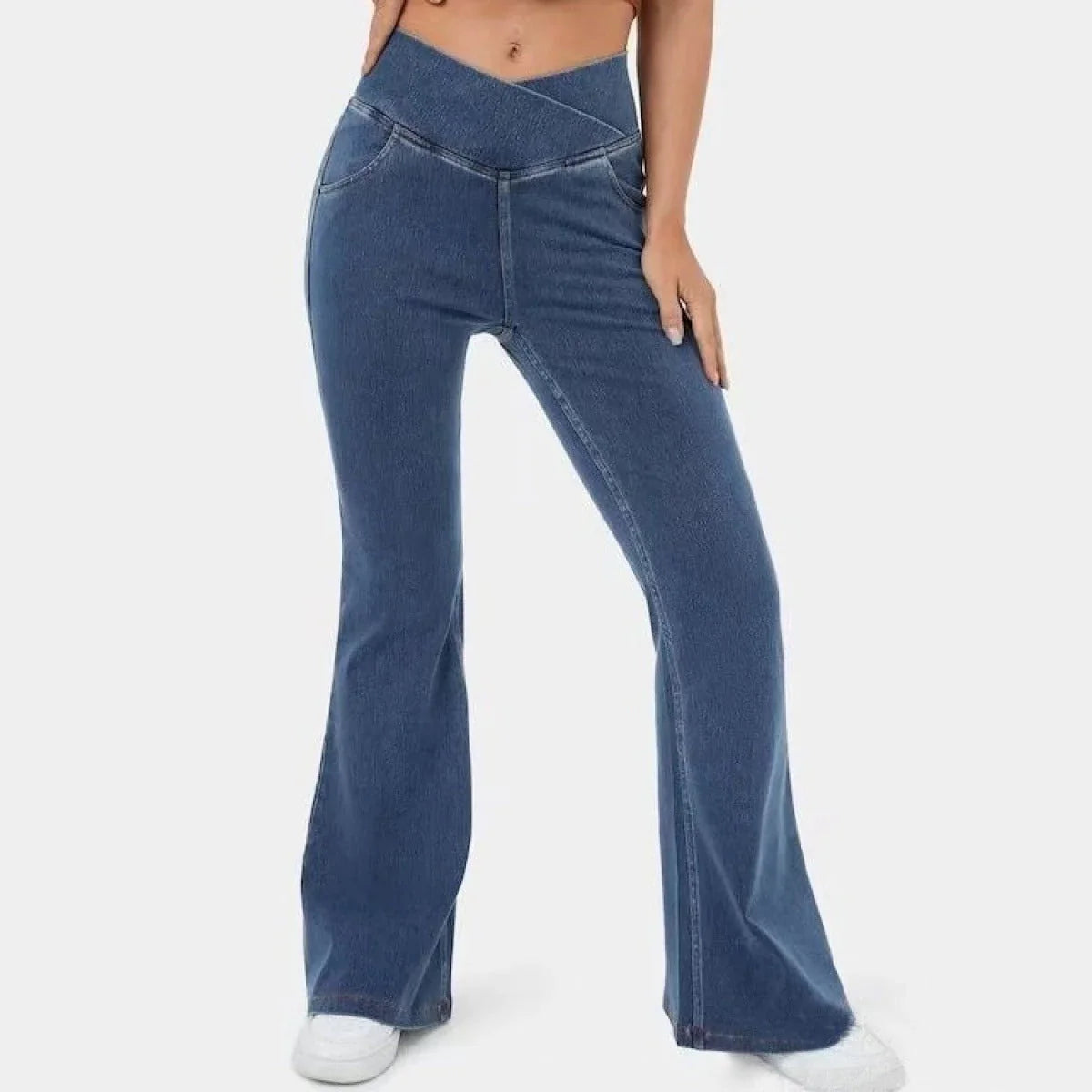 Lirra – High-waisted Stretch Flared Trousers