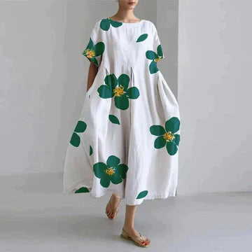 Jamila – Cotton Oversized Printed Linen Dress