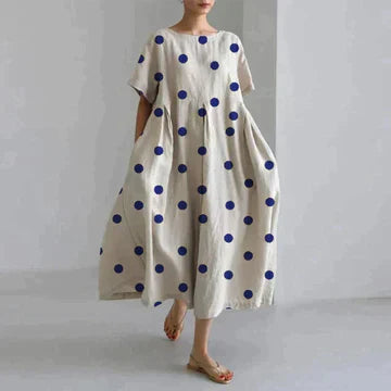 Jamila – Cotton Oversized Printed Linen Dress