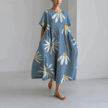 Jamila – Cotton Oversized Printed Linen Dress