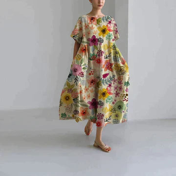 Jamila – Cotton Oversized Printed Linen Dress