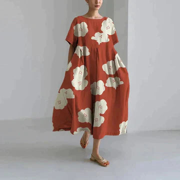 Jamila – Cotton Oversized Printed Linen Dress