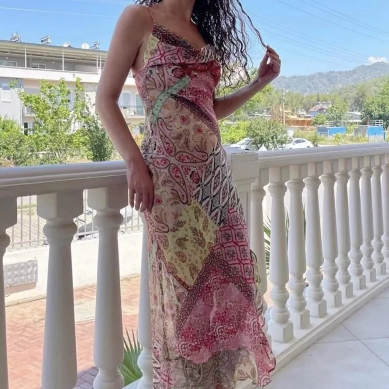 Ranella – Elegant Vibrant Patchwork Dress