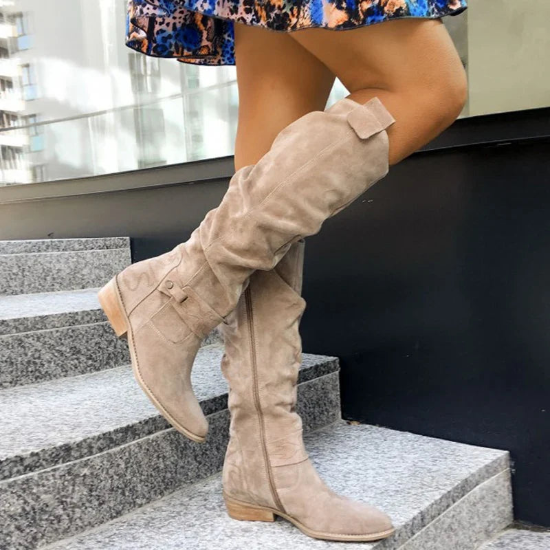 Zelithia – Trendy Knee-High Suede Boots
