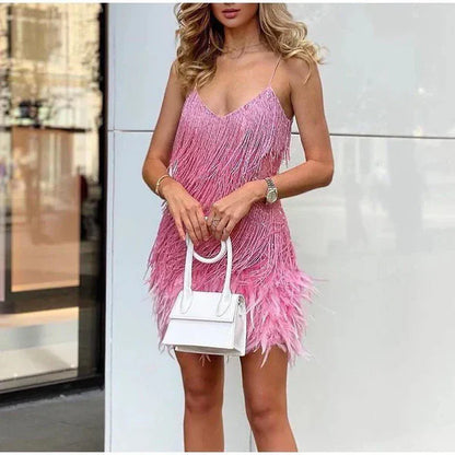 Zorythia – Shimmering Mini dress with Fringes