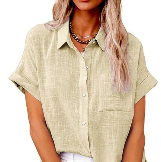 Virelia – Casual Short-sleeved Linen Blend Shirt