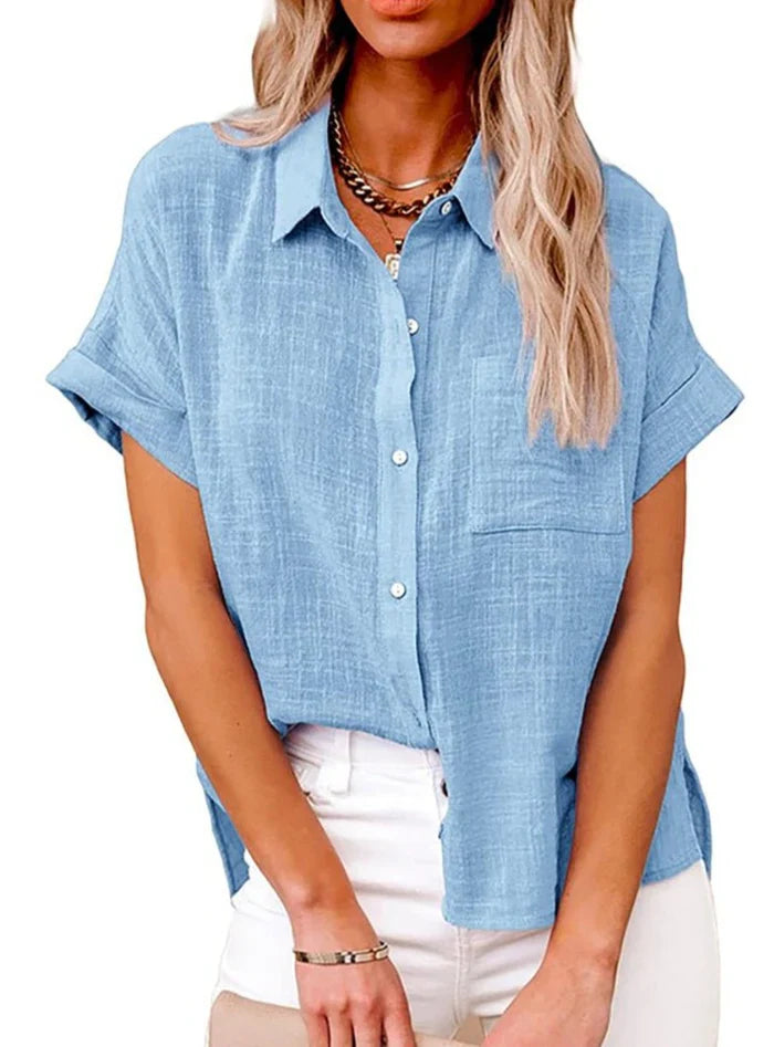 Virelia – Casual Short-sleeved Linen Blend Shirt