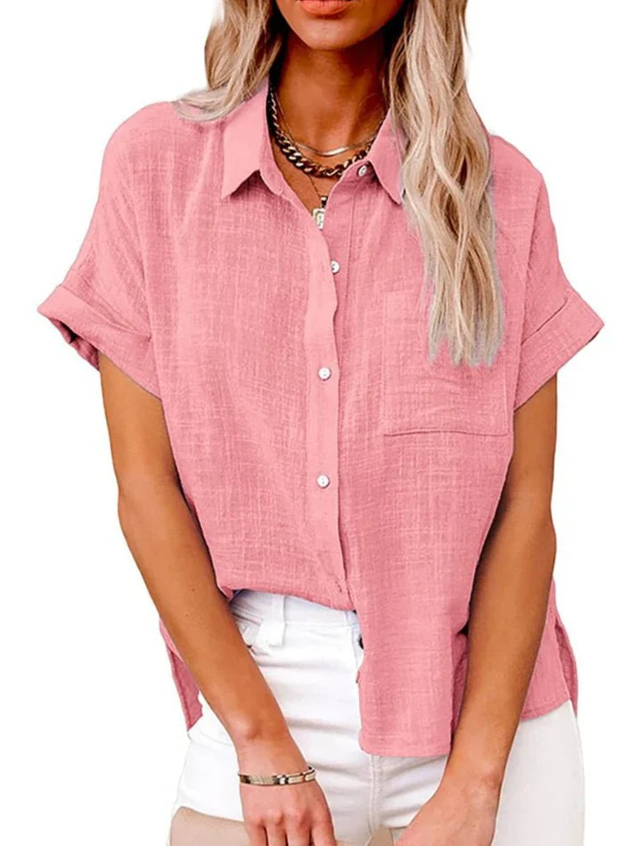 Virelia – Casual Short-sleeved Linen Blend Shirt