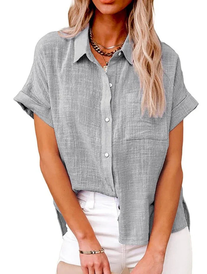 Virelia – Casual Short-sleeved Linen Blend Shirt