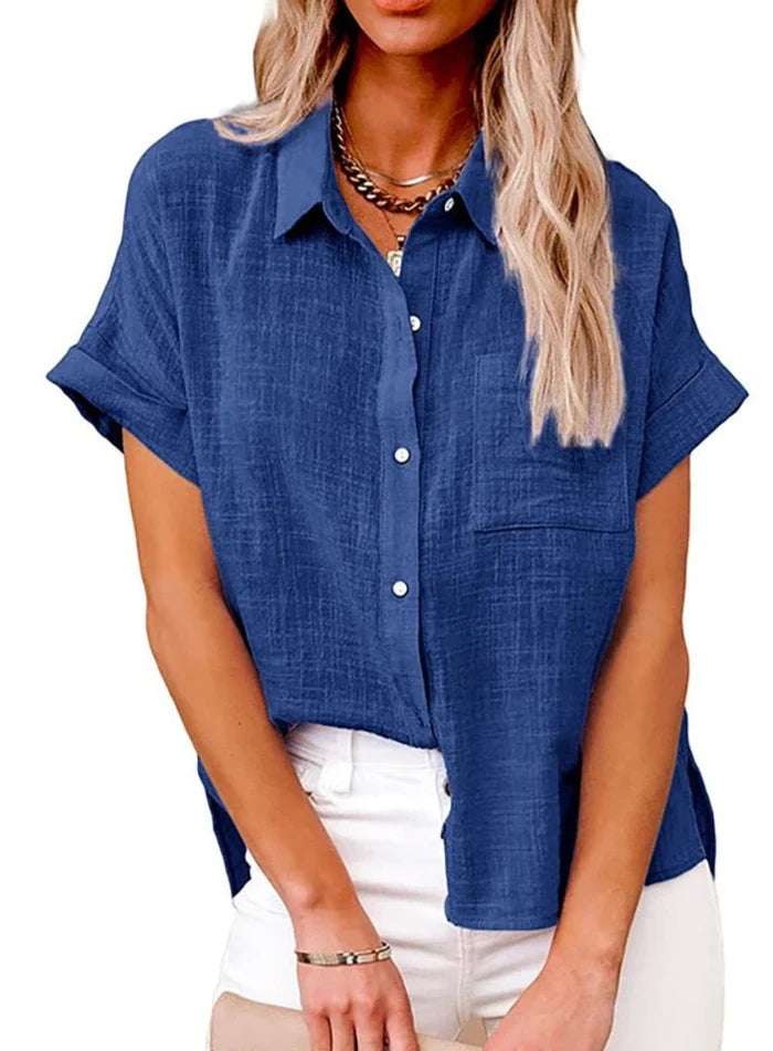 Virelia – Casual Short-sleeved Linen Blend Shirt