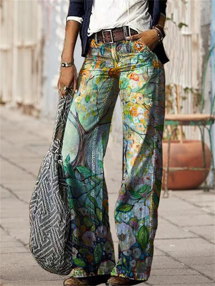 Olivette - High-quality cotton twill denim trousers