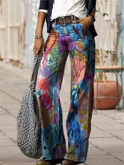 Olivette - High-quality cotton twill denim trousers