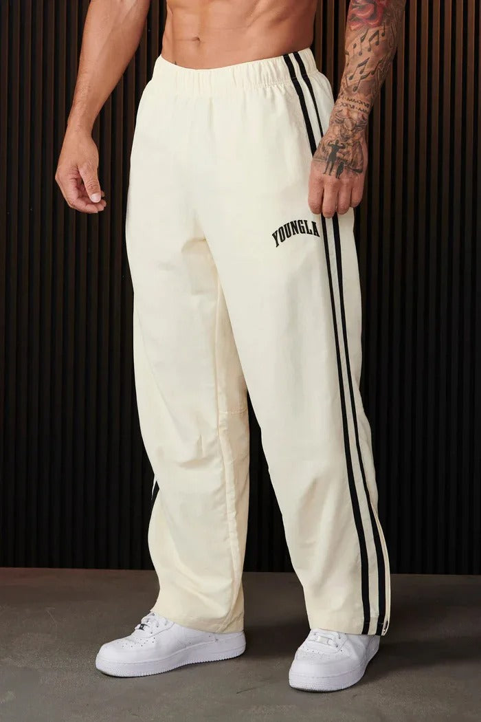 Bryan - Men's Sports Pants with Double Stripe Print