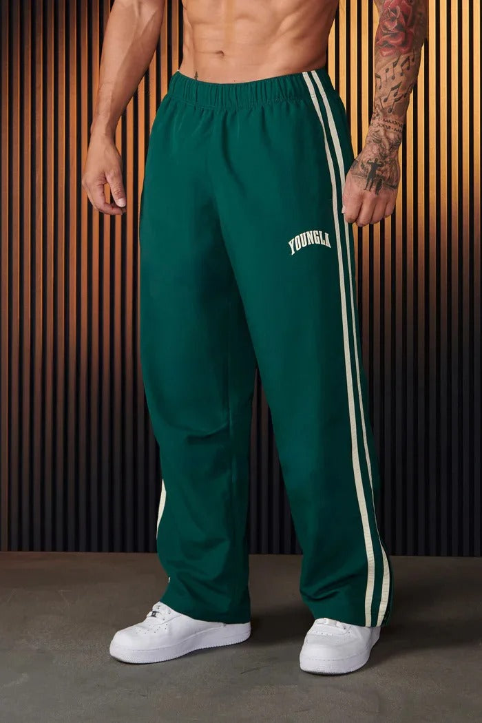 Bryan - Men's Sports Pants with Double Stripe Print