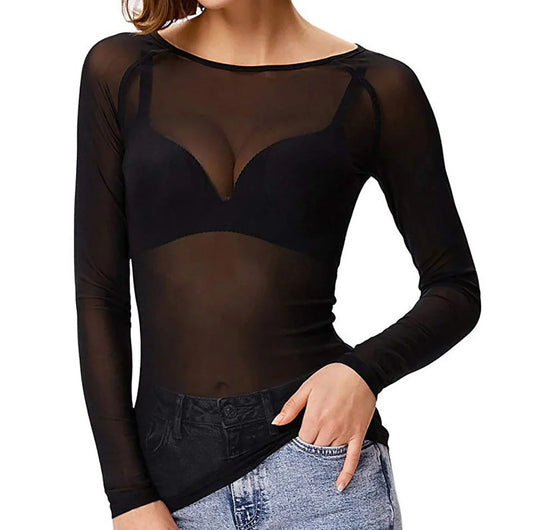 Tovia – Mesh Long Sleeve Top