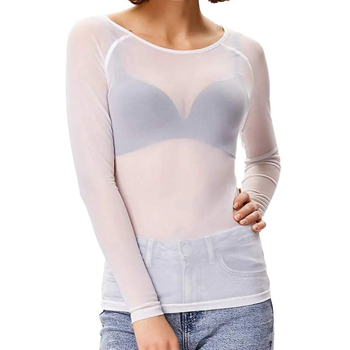Tovia – Mesh Long Sleeve Top