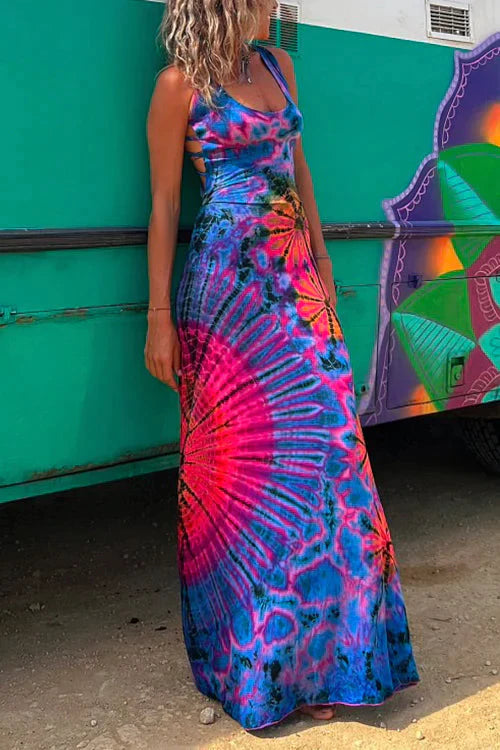 Layiah - Long summerdress with Tie-Dye-Print