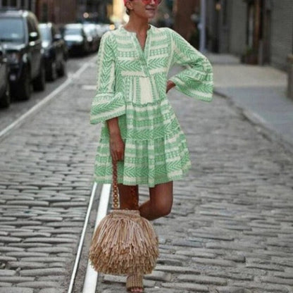 Mireya - Elegant Boho Dress with V-neckline