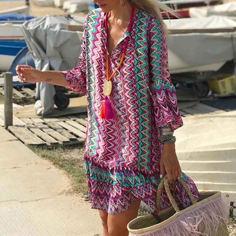 Anja - Stylish Boho Mini Dress