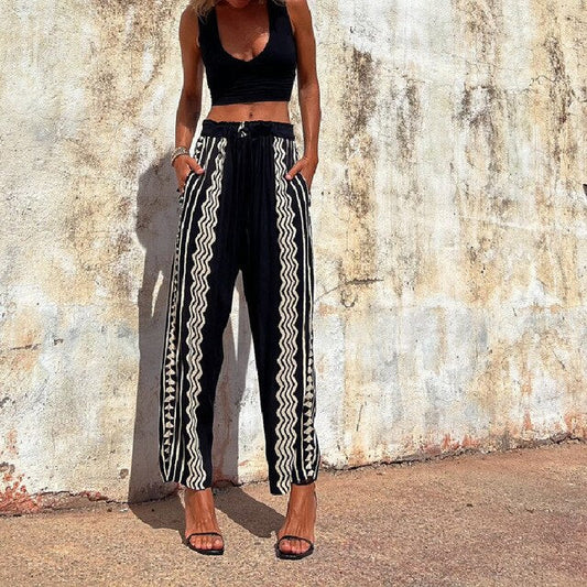 NELE - Geometric printed trousers
