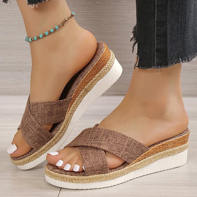 CLARET - Orthopaedic wedge sandals