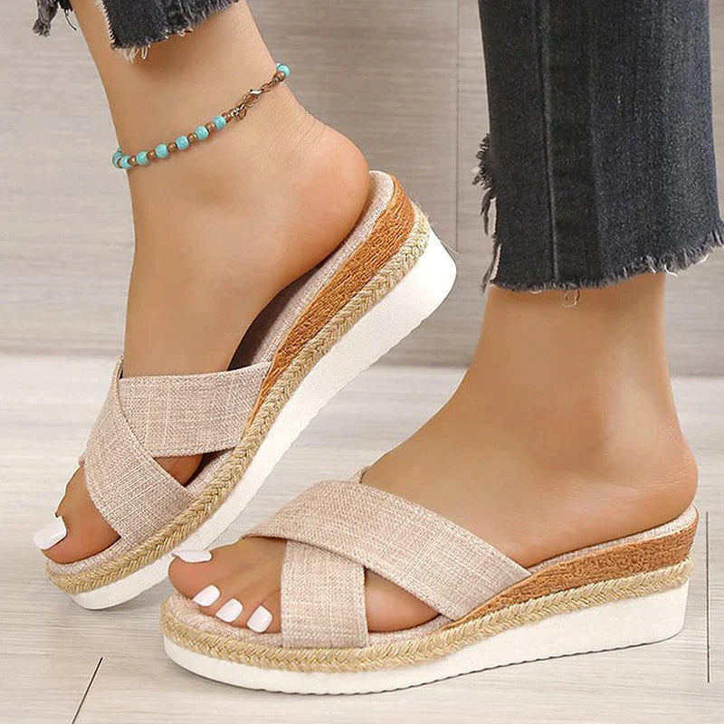 CLARET - Orthopaedic wedge sandals