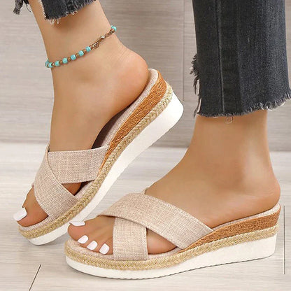 CLARET - Orthopaedic wedge sandals