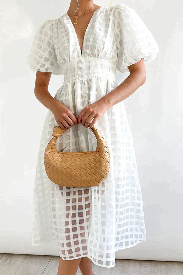 BLAIR - Stylish unique dress with puffy arms